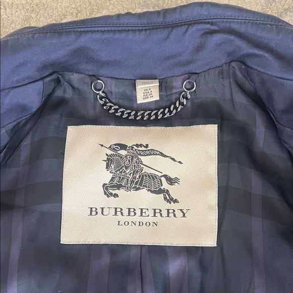 Burberry Navy  Blue Trench Coat - Picture 10 of 11
